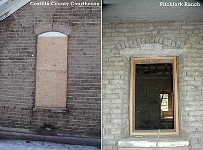 Fig. 1, Costilla County Courthouse and Pitchfork Ranch windows