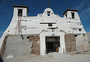 Isleta Pueblo Church, NM (ca. 1610) during restoration in 2010.